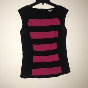 Halogen Size Medium Striped Top Pink & Black